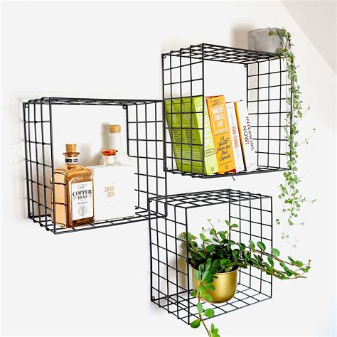 3ft metal square box shelf|decorative square wall shelves.